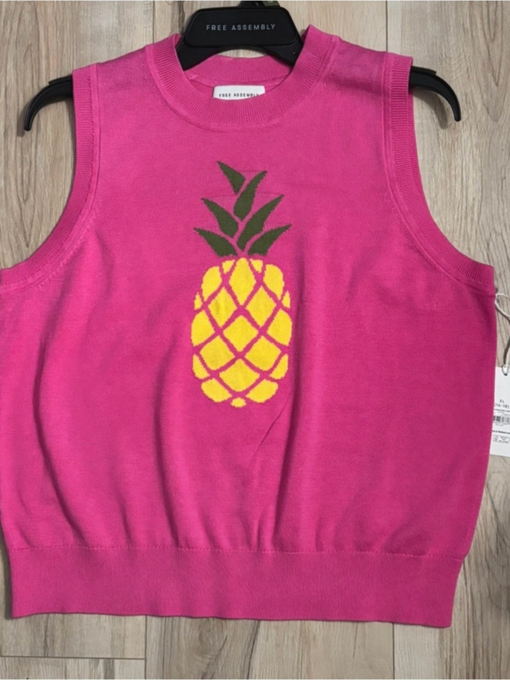 Women’s Pink Pineapple Knit Vest